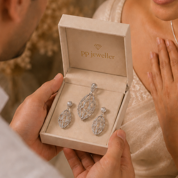 Imperial Weave  Silver Pendant Set