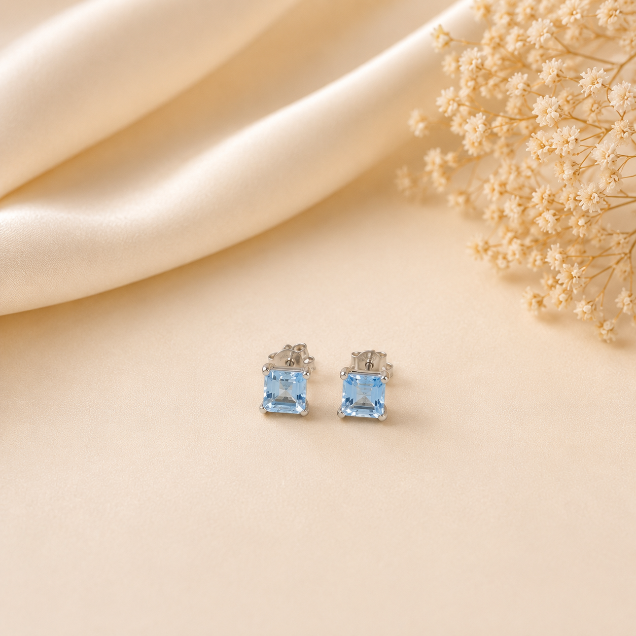 Vanya Blue Aura Silver Earrings