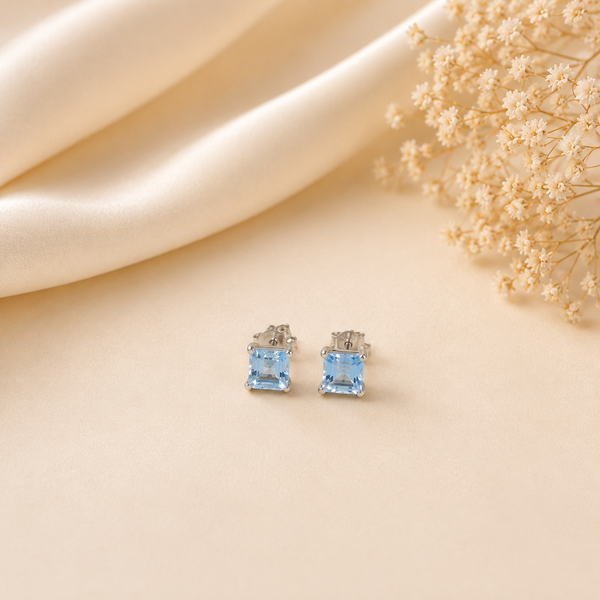 Vanya Blue Aura Silver Earrings