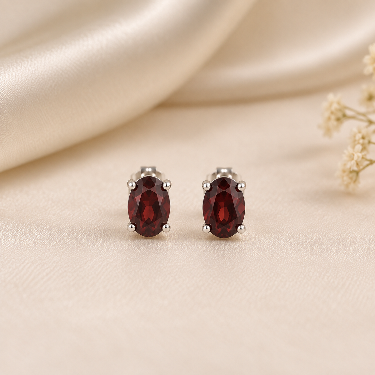 Regal Gem Stone Silver Earrings