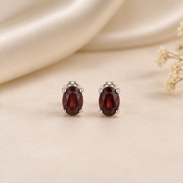 Regal Gem Stone Silver Earrings