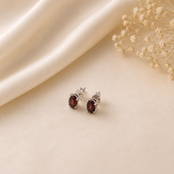 Regal Gem Stone Silver Earrings