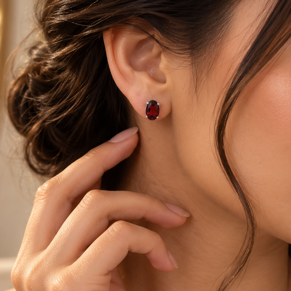 Regal Gem Stone Silver Earrings