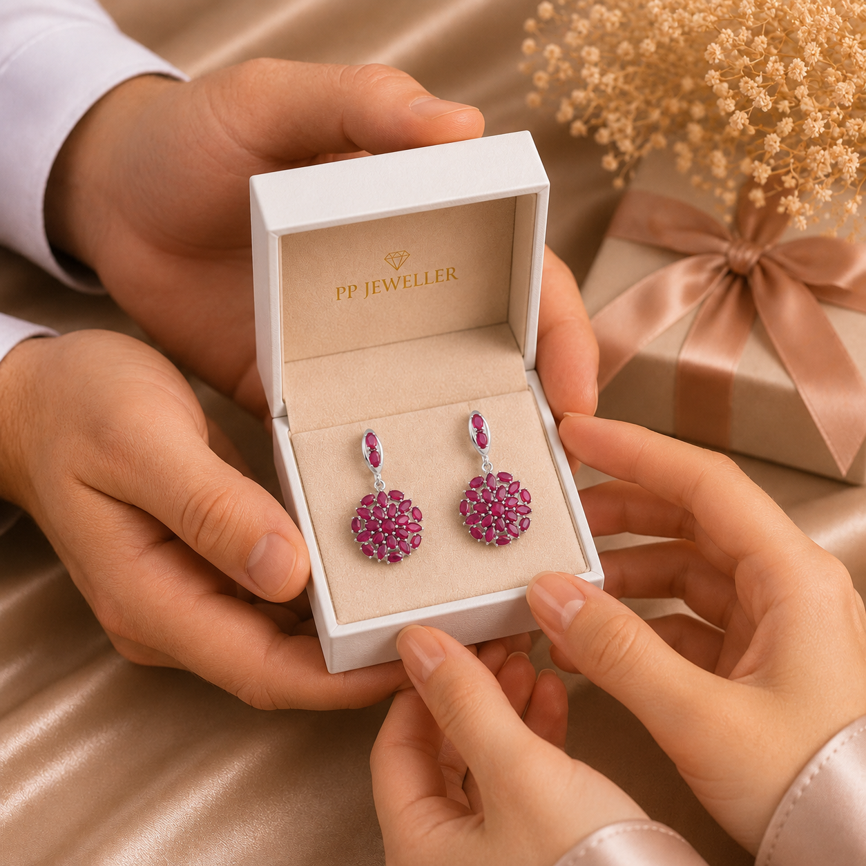 Avika Floral Bloom Silver Earrings