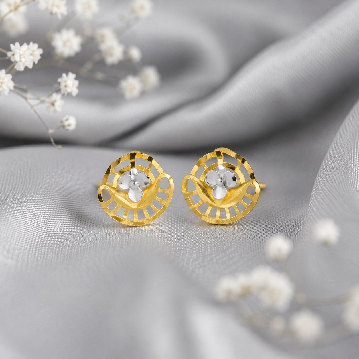 Trisha Elegant Clover Gold Earrings