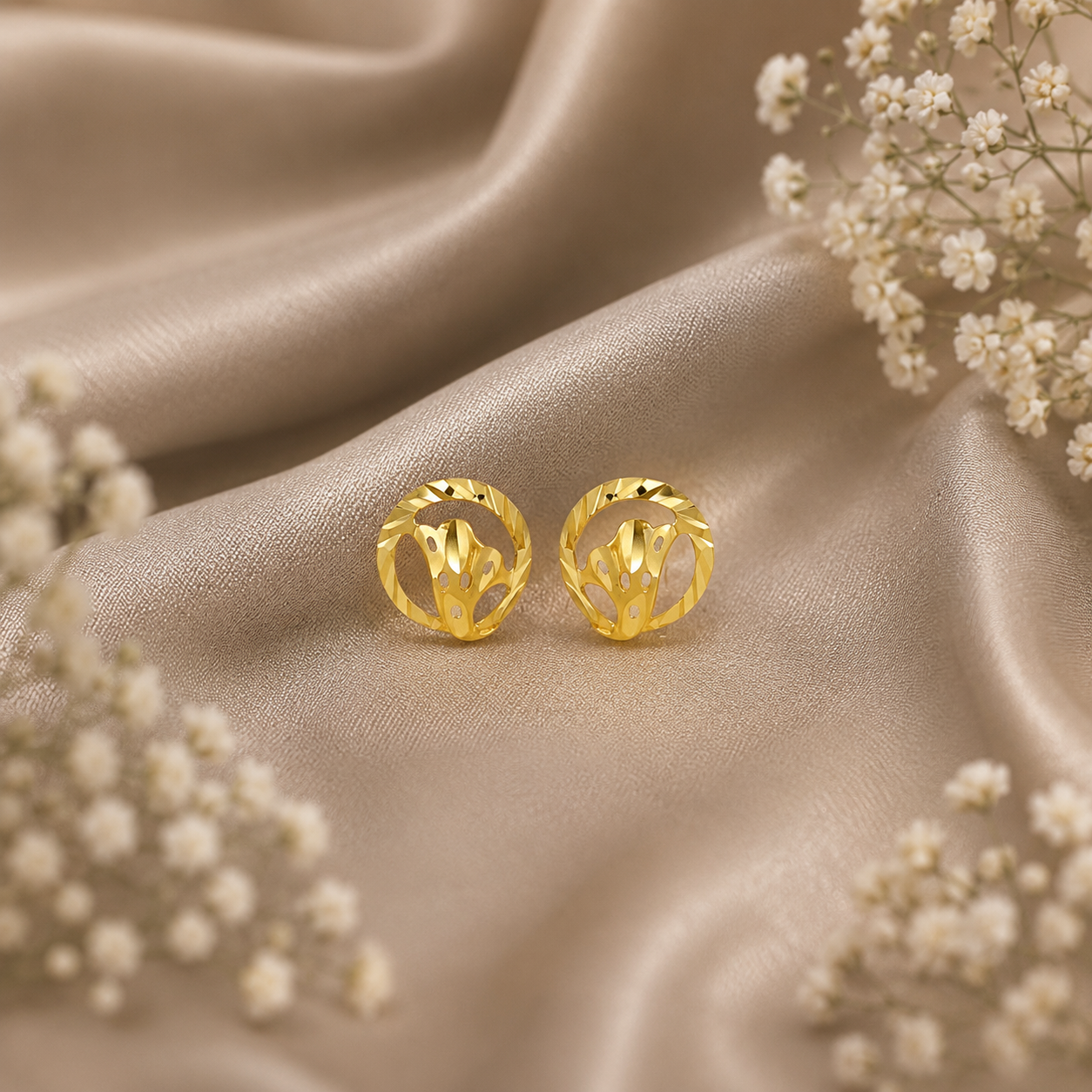 Vanya Floral Glow Gold Earrings