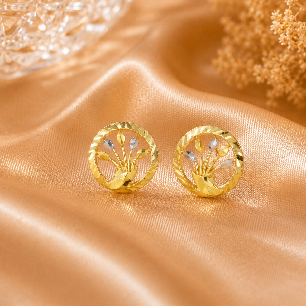 Myra Floral Radiance Gold Earrings