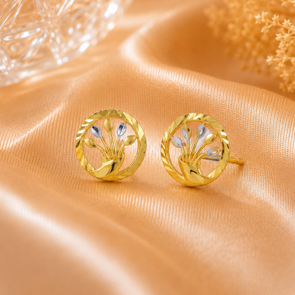 Myra Floral Radiance Gold Earrings