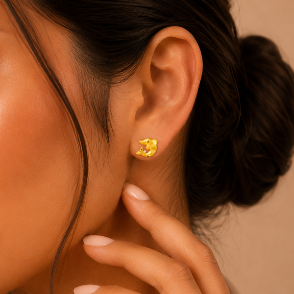 Nyra Dolphin Shine Gold Earrings