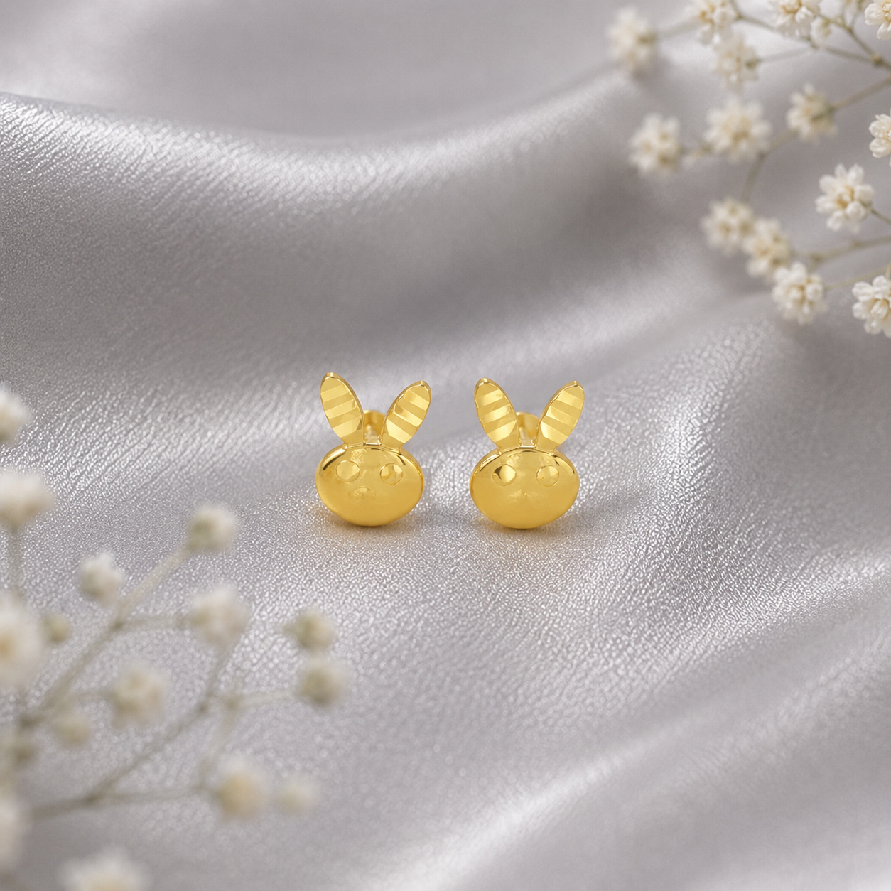 Kiara Bunny Charm Gold Earrings