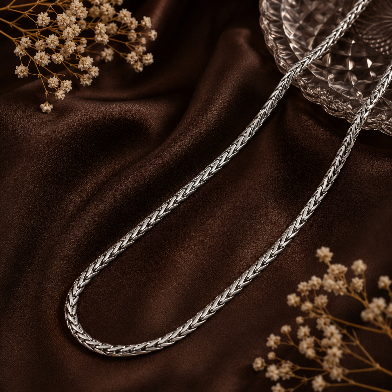 Majestic Braid Silver Chain For Him