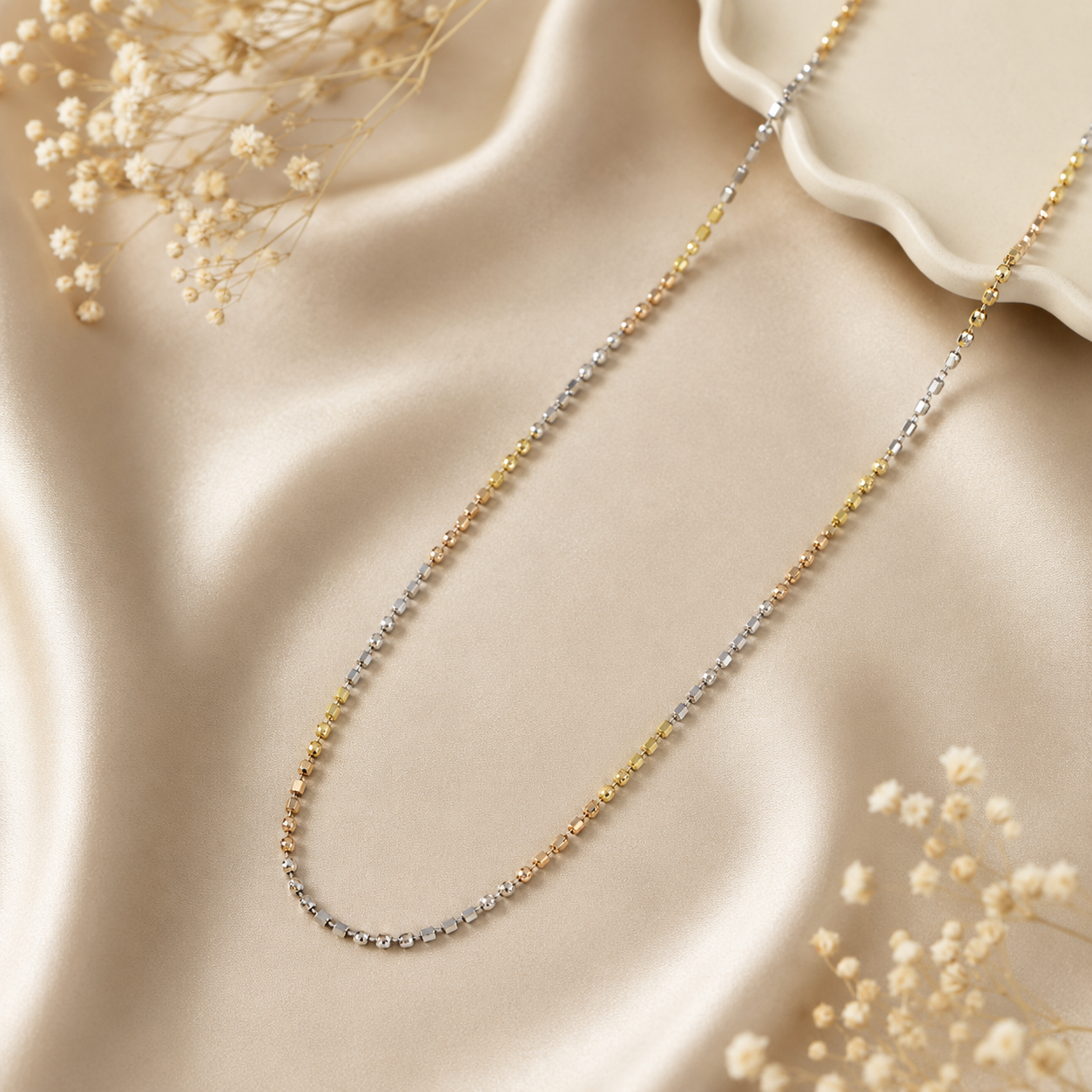 Trinity Bead Silver Chain