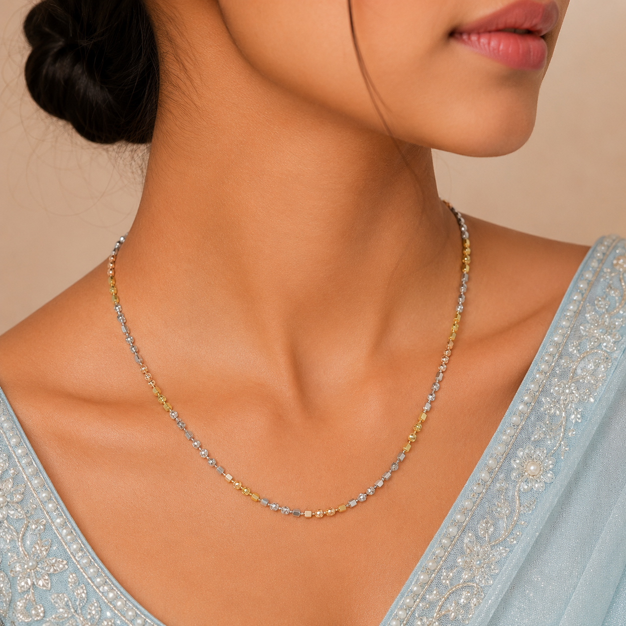 Trinity Bead Silver Chain