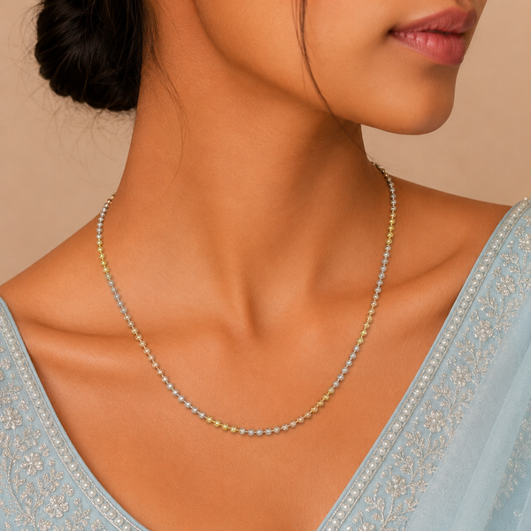 Tricolor Ball Silver Chain