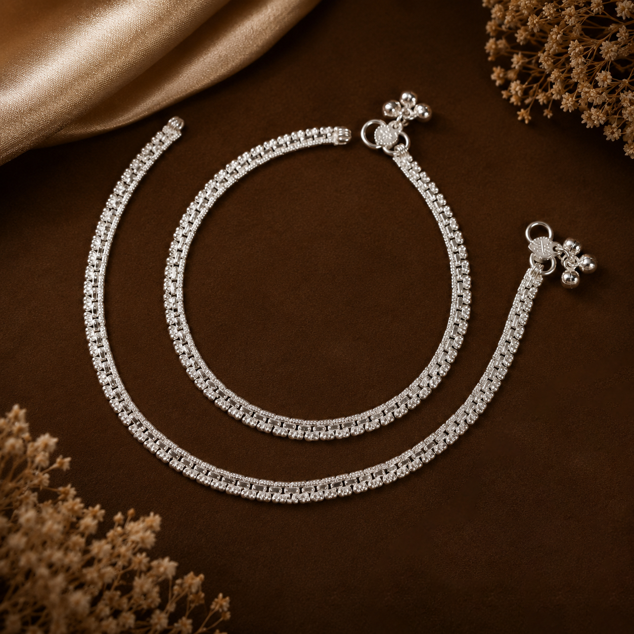 Avni Elegance Silver Anklets
