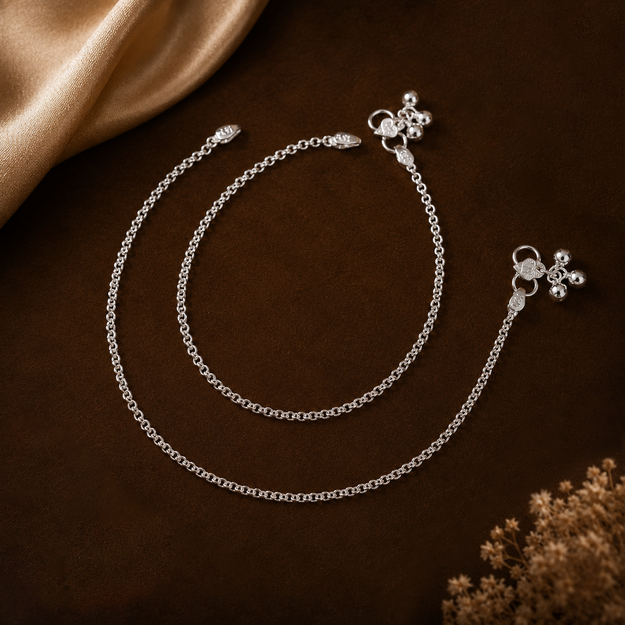 Shanaya Chic Silver Anklets