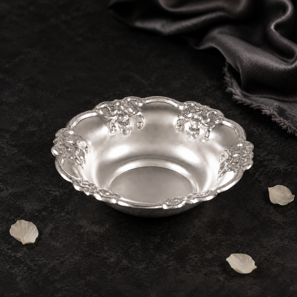 Regal Floral Silver Bowl