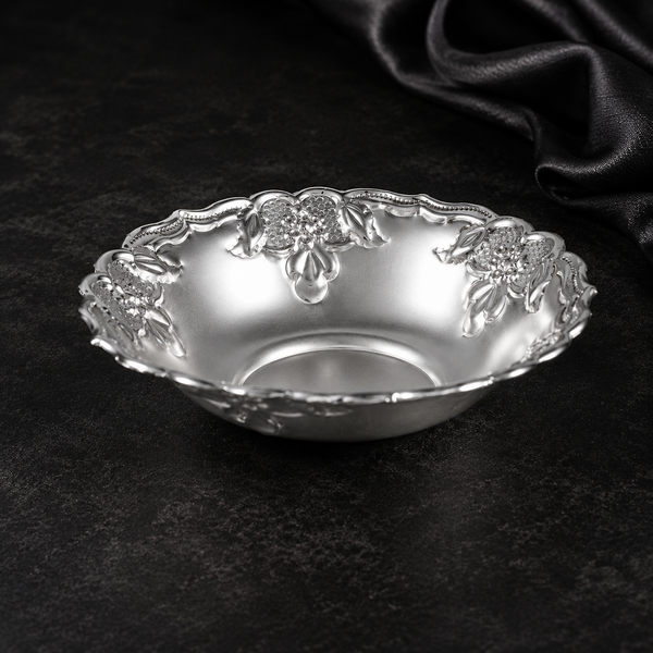 Floral Grace Silver Bowl