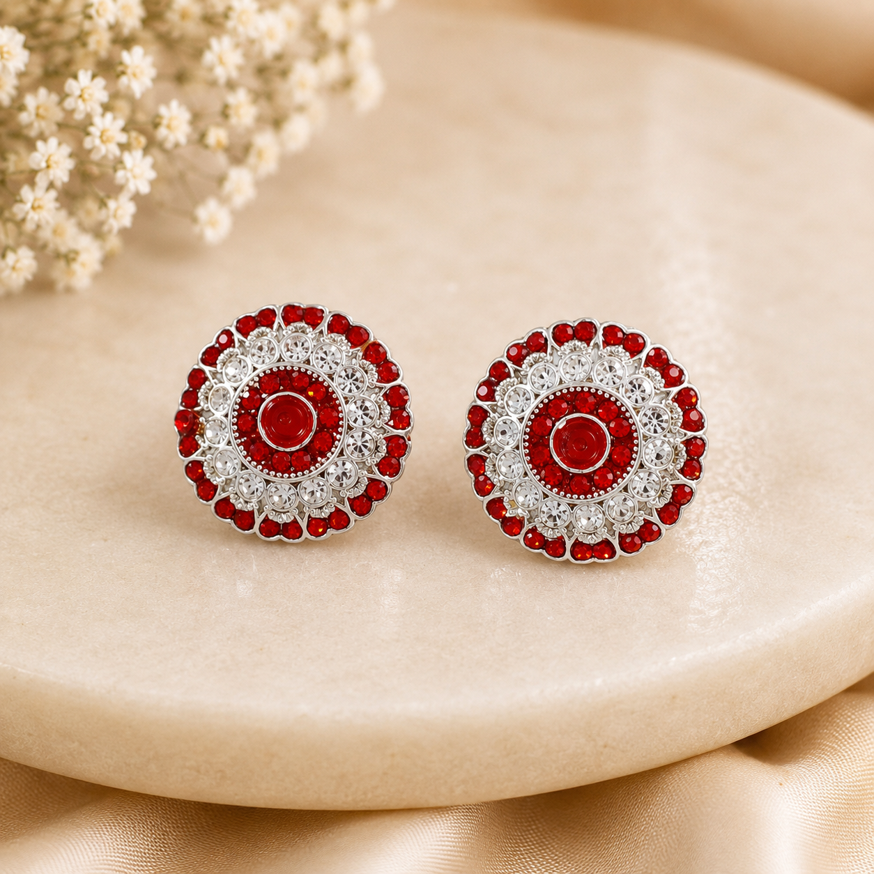 Ruby Crown Silver Toe Rings