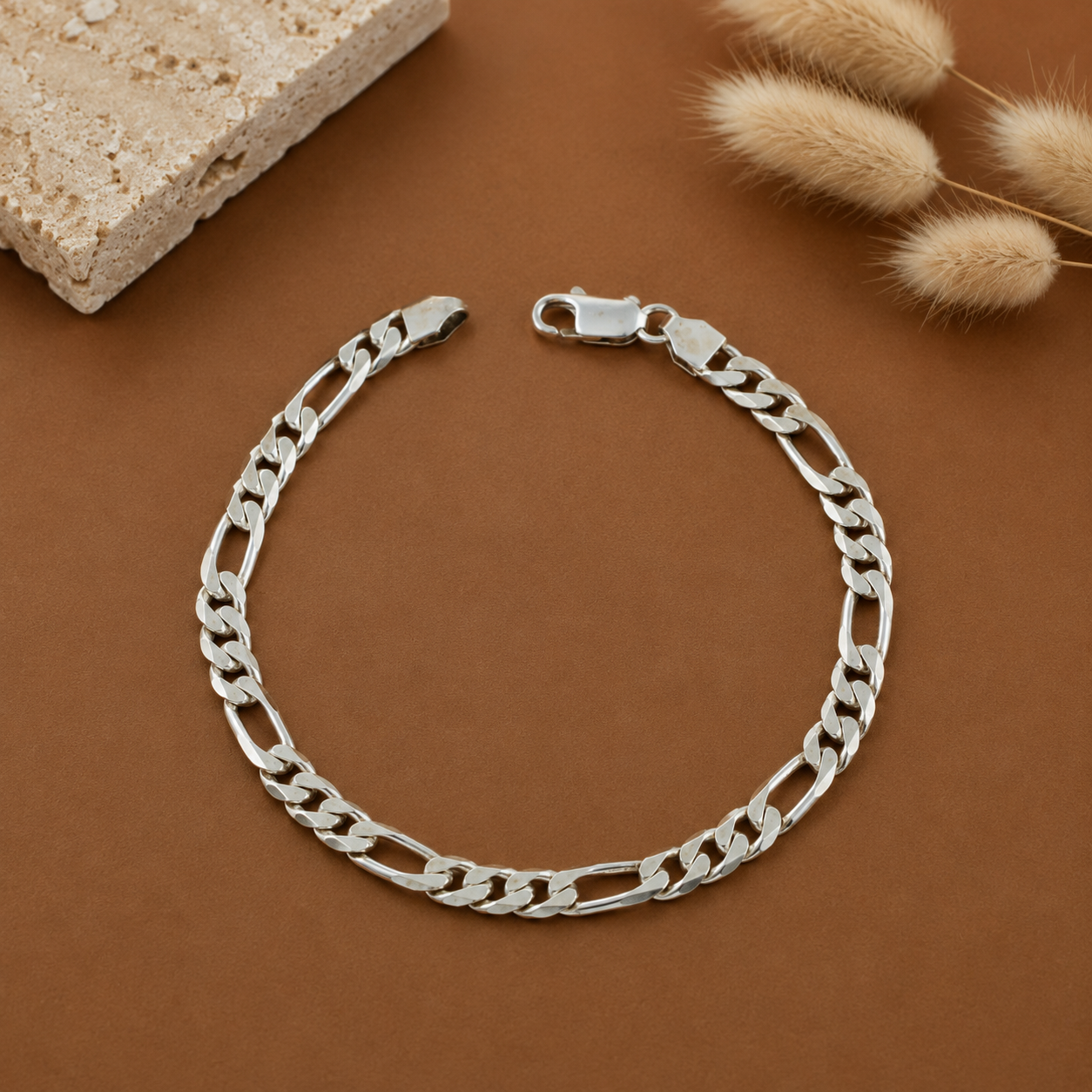 Reyansh Elite Link Silver Bracelet For Him