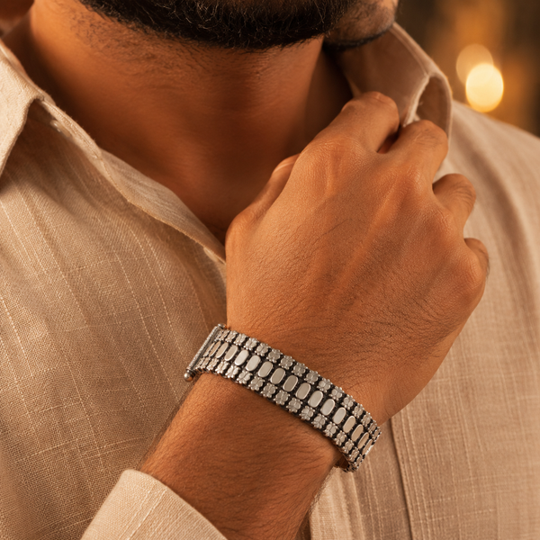 Royal Weave Bracelet Silver Bracelet For Him