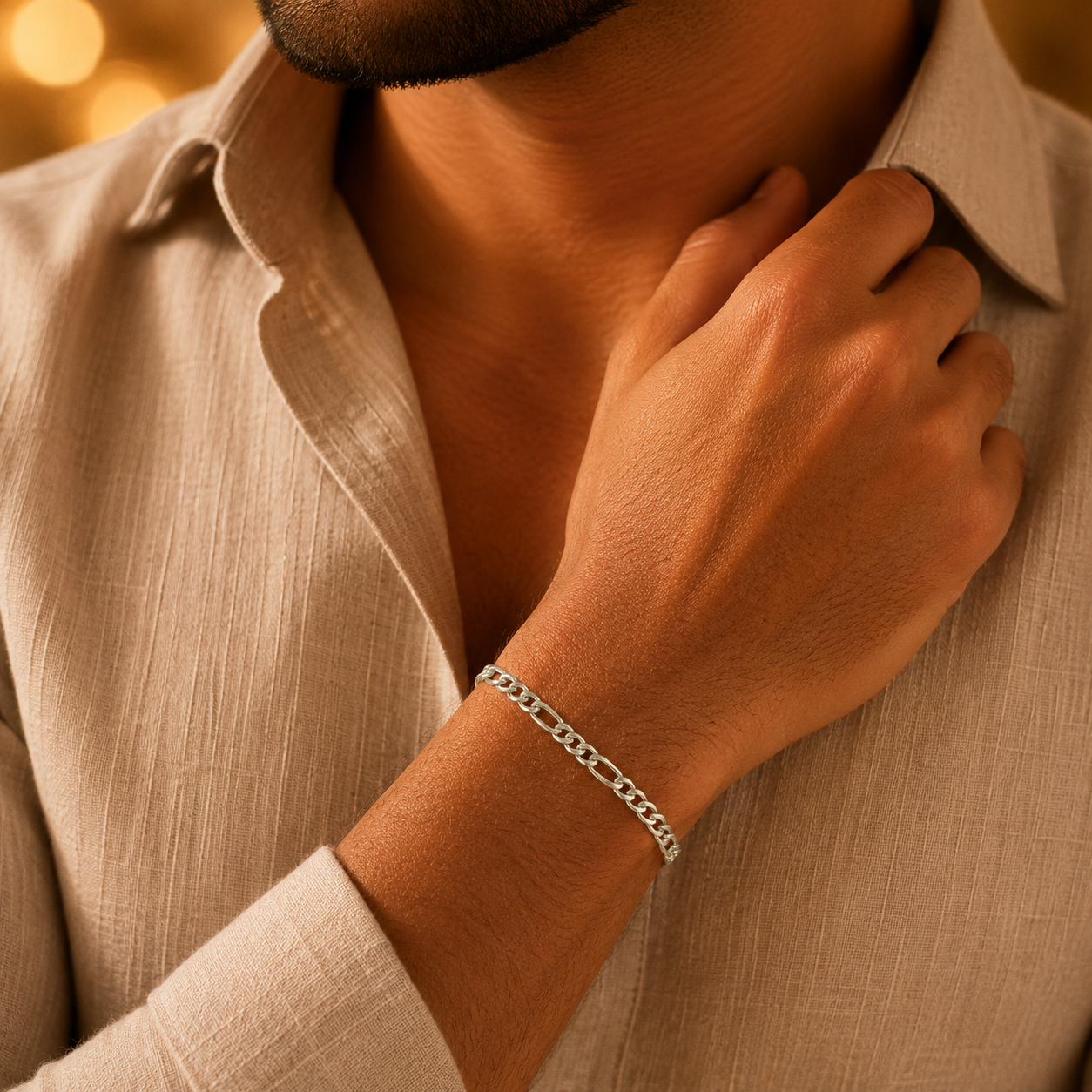 Classic Chain Silver Bracelet For Him