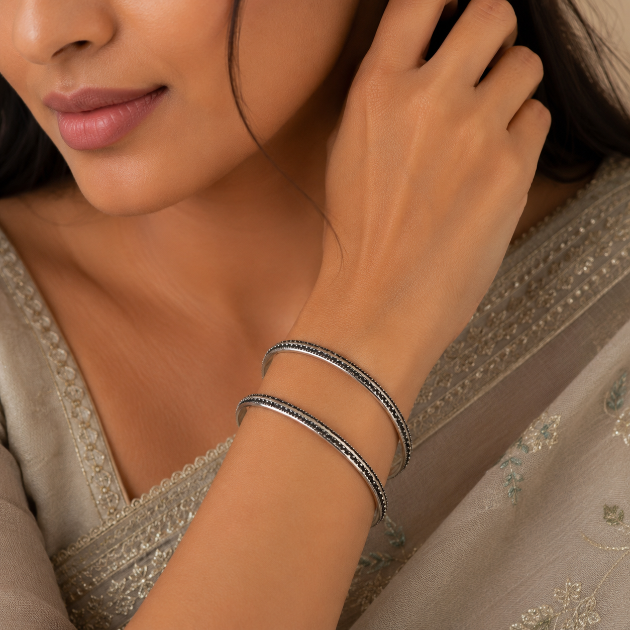 Zara Luxe Silver Bangles