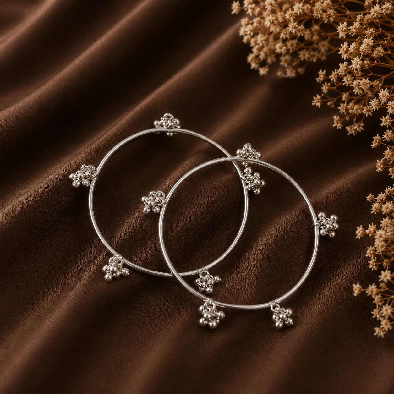 Navya Ghungroo Grace Silver Bangles