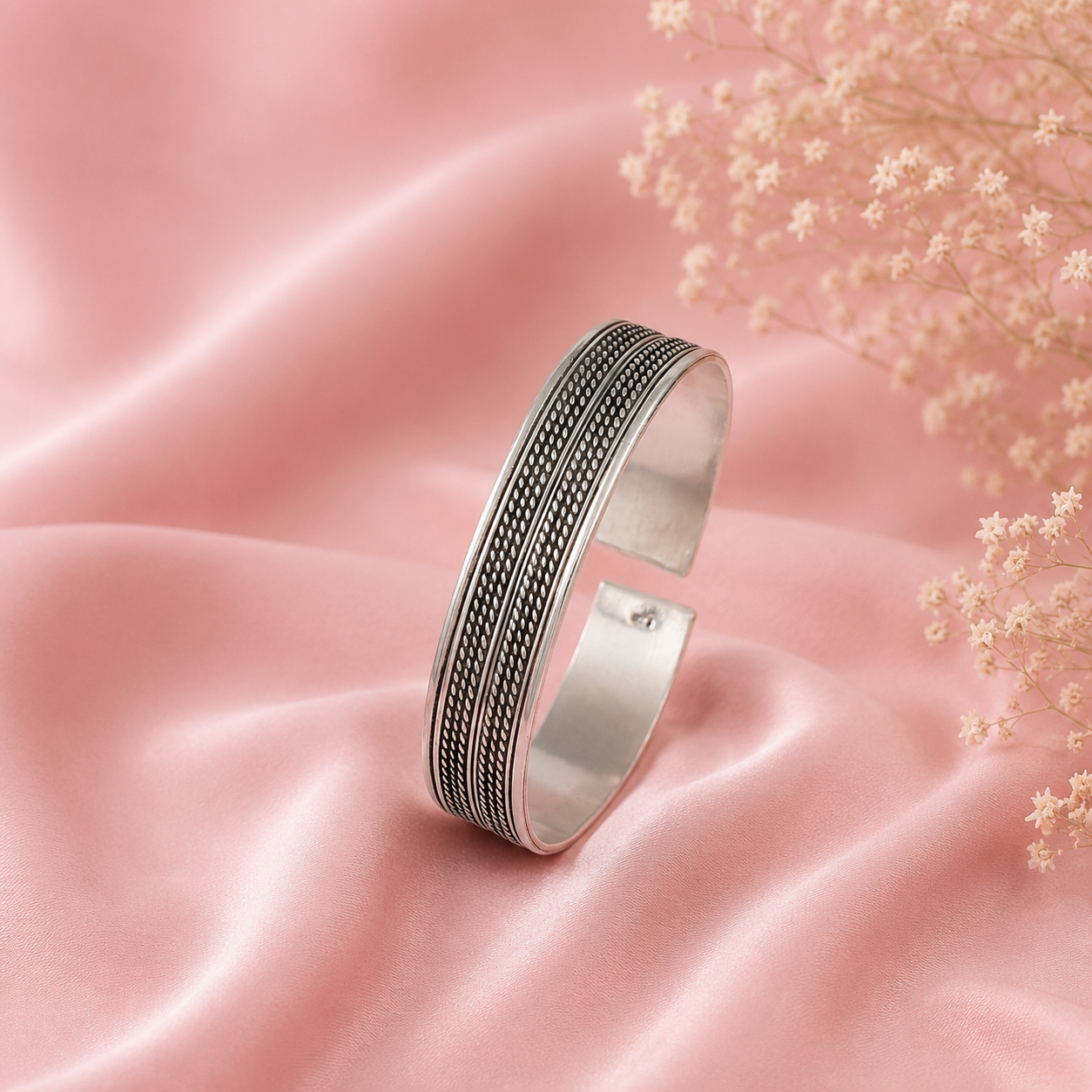 Modern Heritage Cuff  Silver Bracelet
