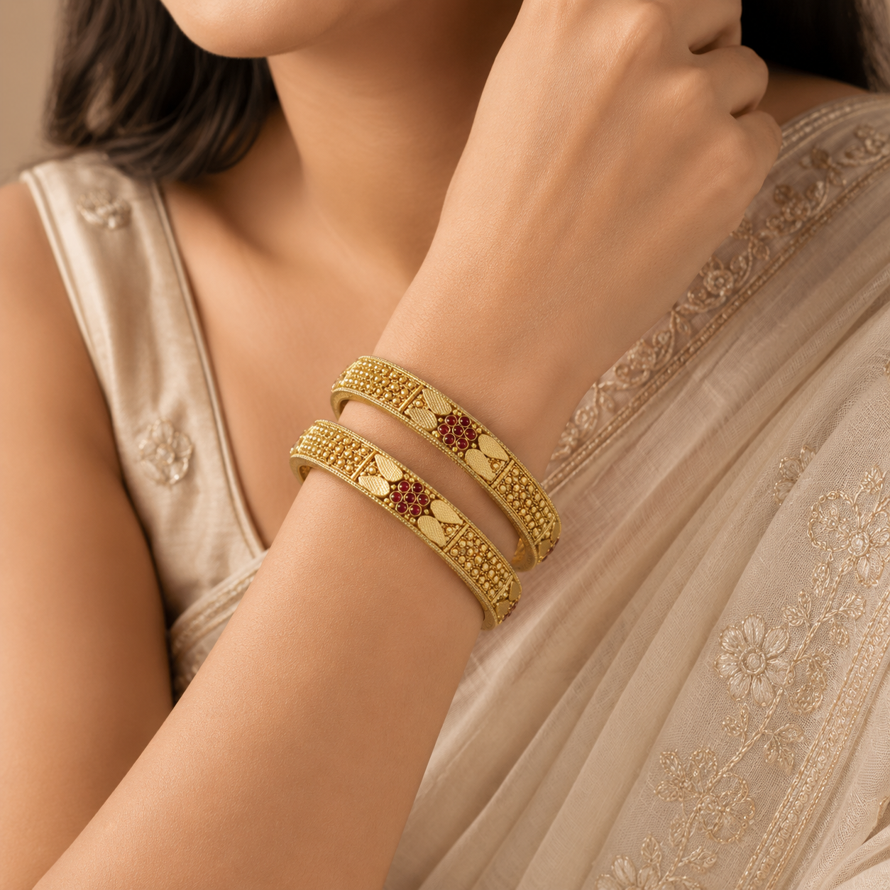 Maharani Heritage  Silver Bangles