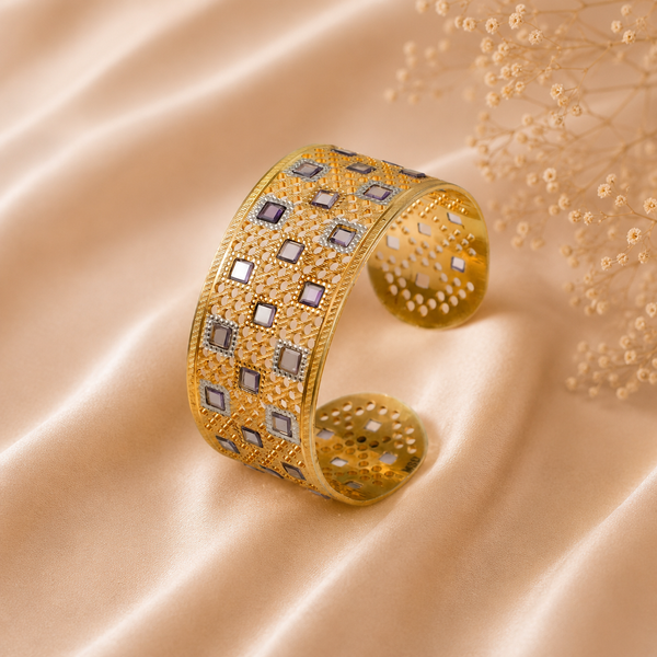Imperial Glow Cuff Silver Bracelet