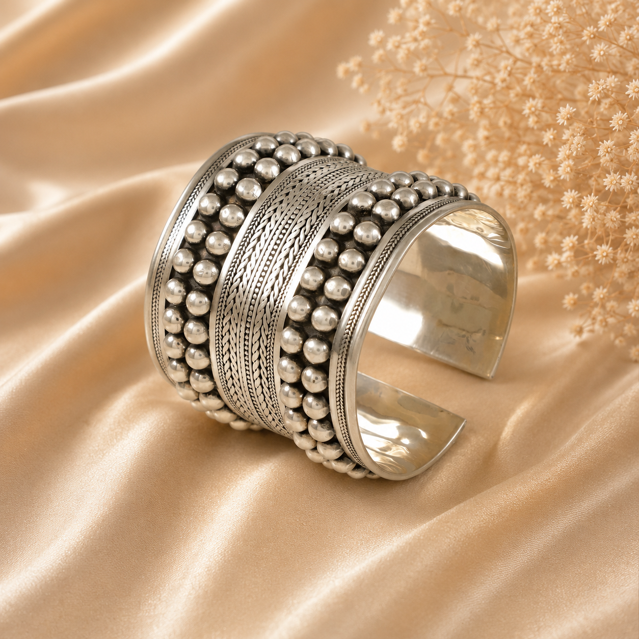 Falak Antique Pearl Silver Bracelet