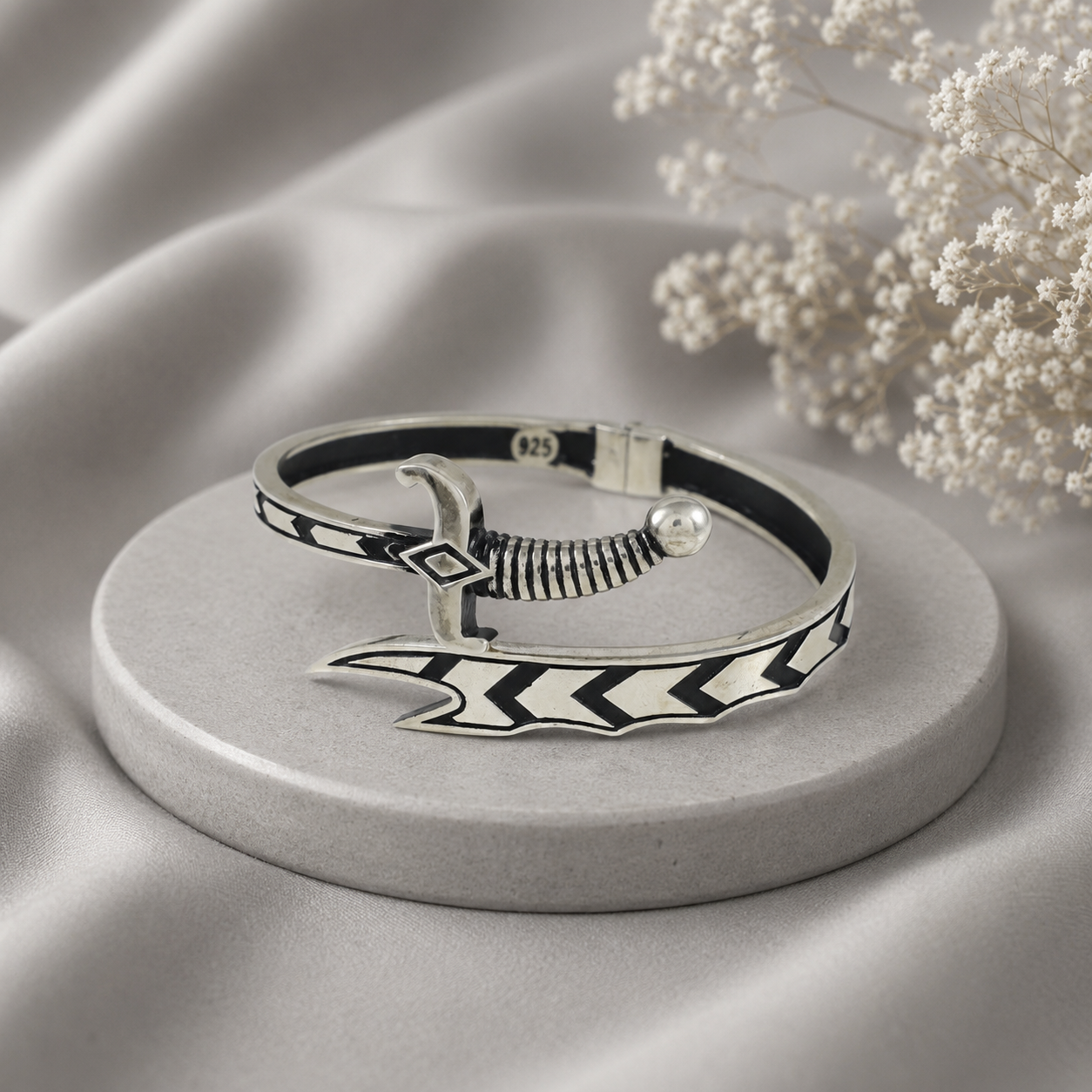 Knight Edge Silver Bracelet For Him
