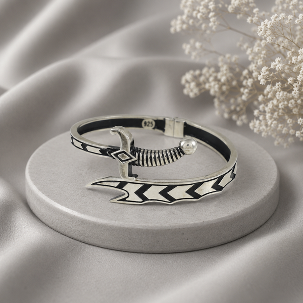 Knight Edge Silver Bracelet For Him