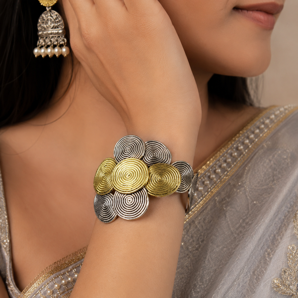 Garima Dual Tone Silver Bracelet