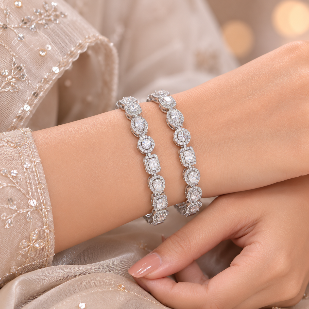 Bani Luxe Silver Bangles