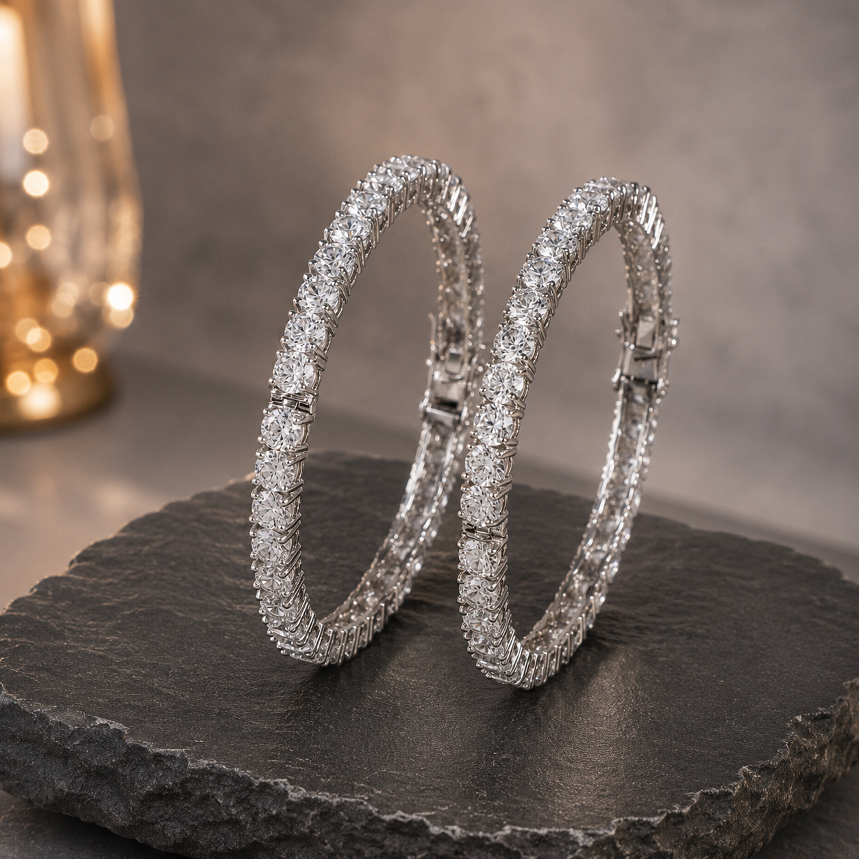Heena Brilliance Silver Bangles