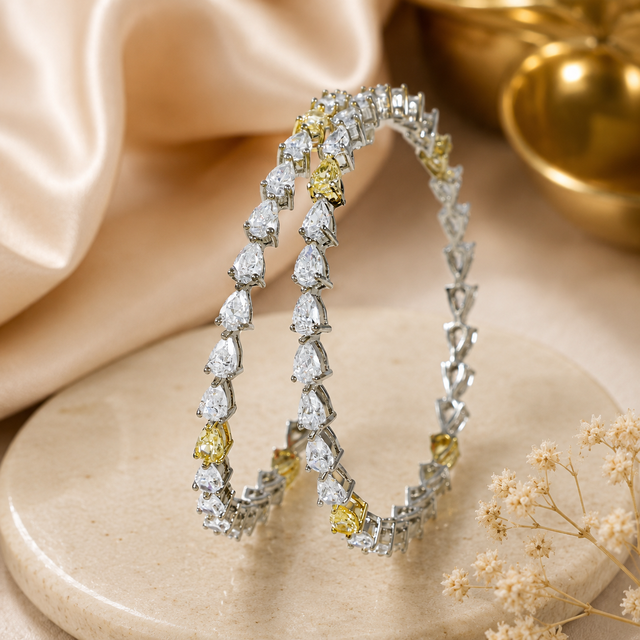 Bella Sunshine Silver Bangles