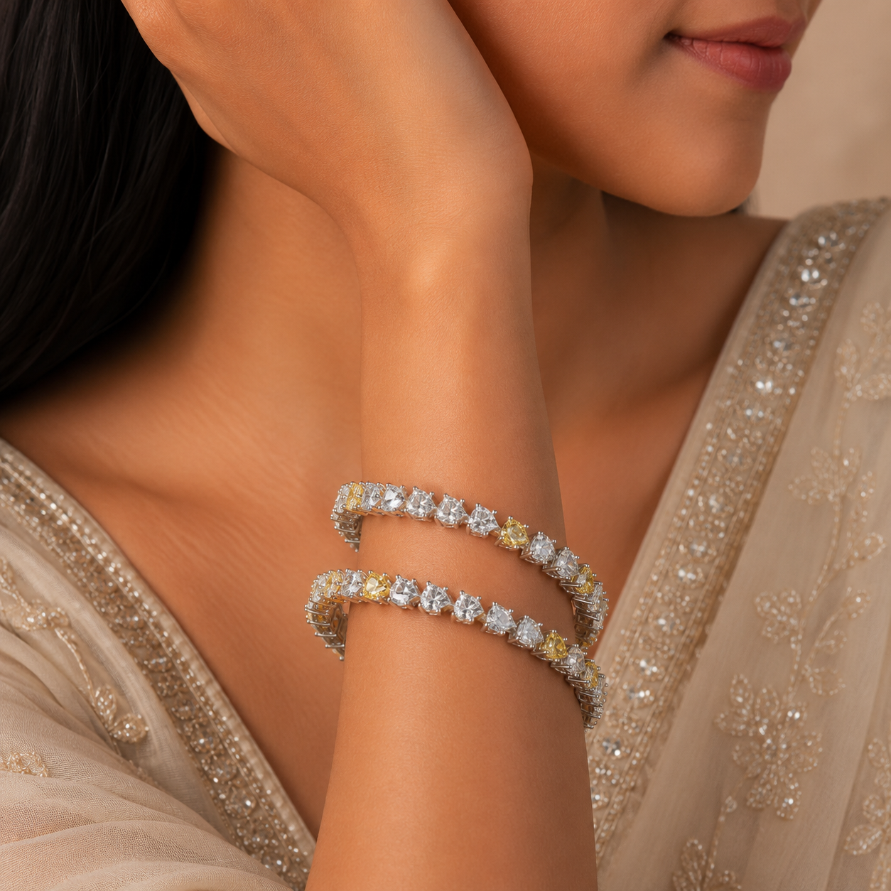 Bella Sunshine Silver Bangles