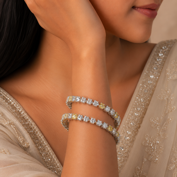 Bella Sunshine Silver Bangles