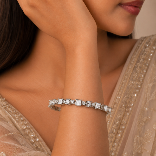 Waniya Brilliant Tennis Silver Bracelet