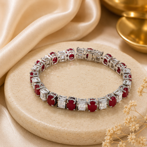 Zoya Ruby Aura Silver Bracelet