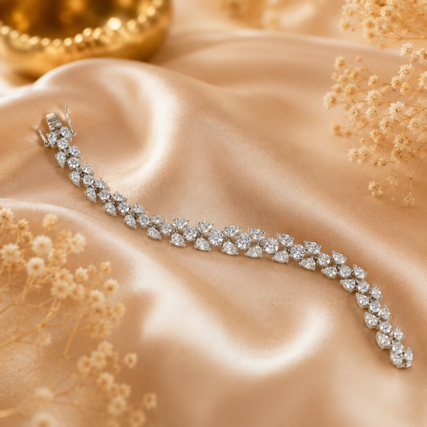 Kiyana Floral Radiance Silver Bracelet