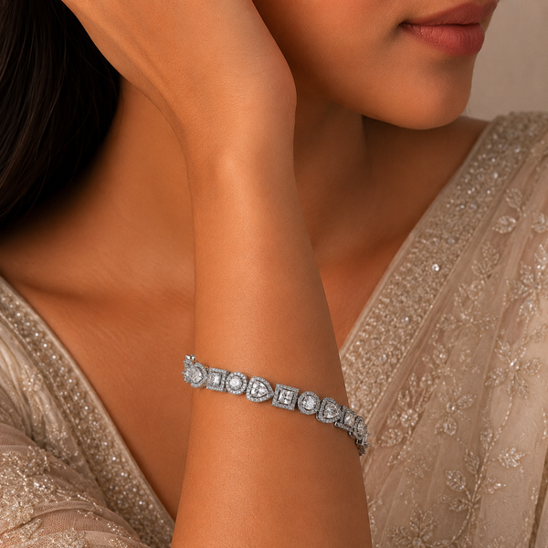 Luxe Radiance Silver Bracelet