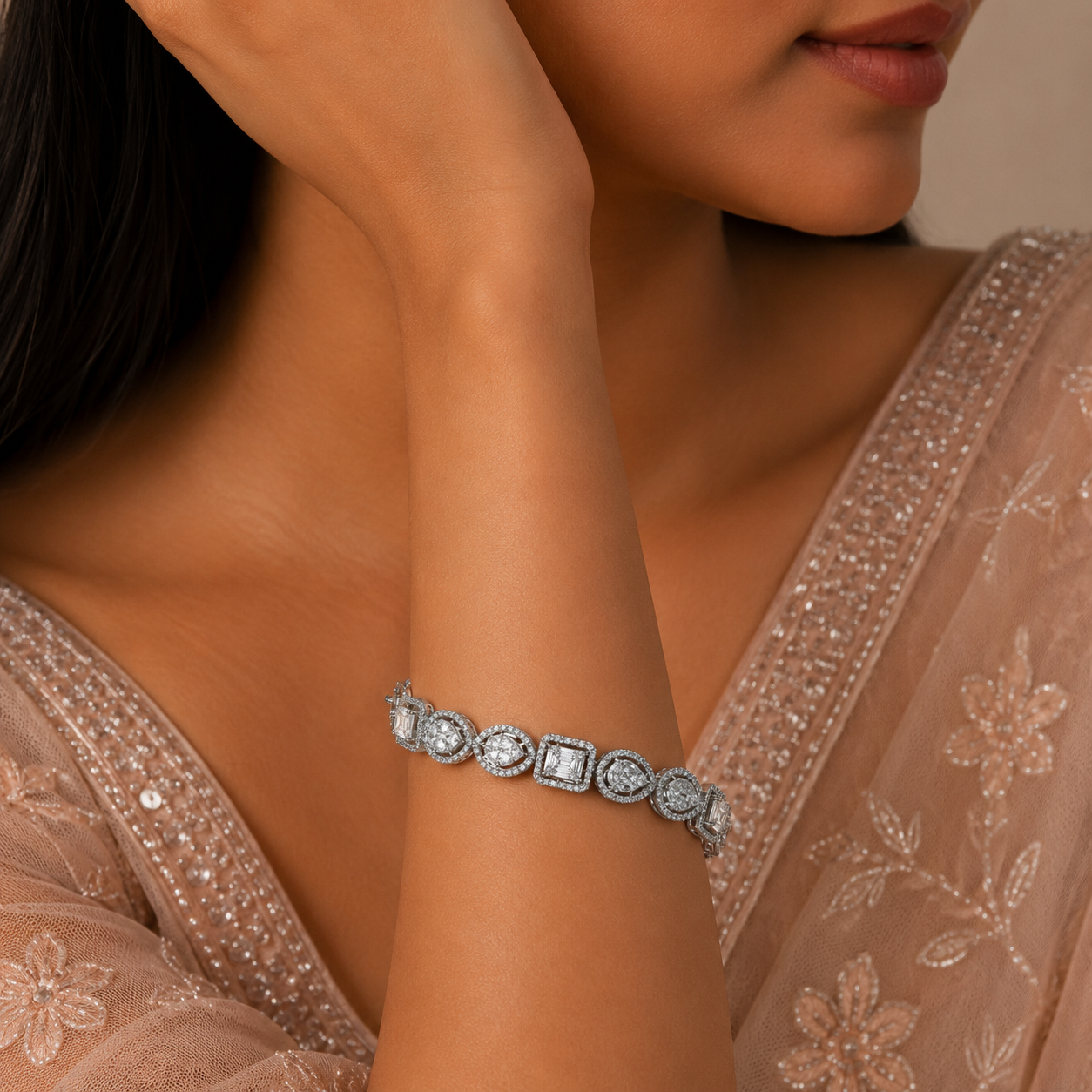 Vedika Glow Silver Bracelet