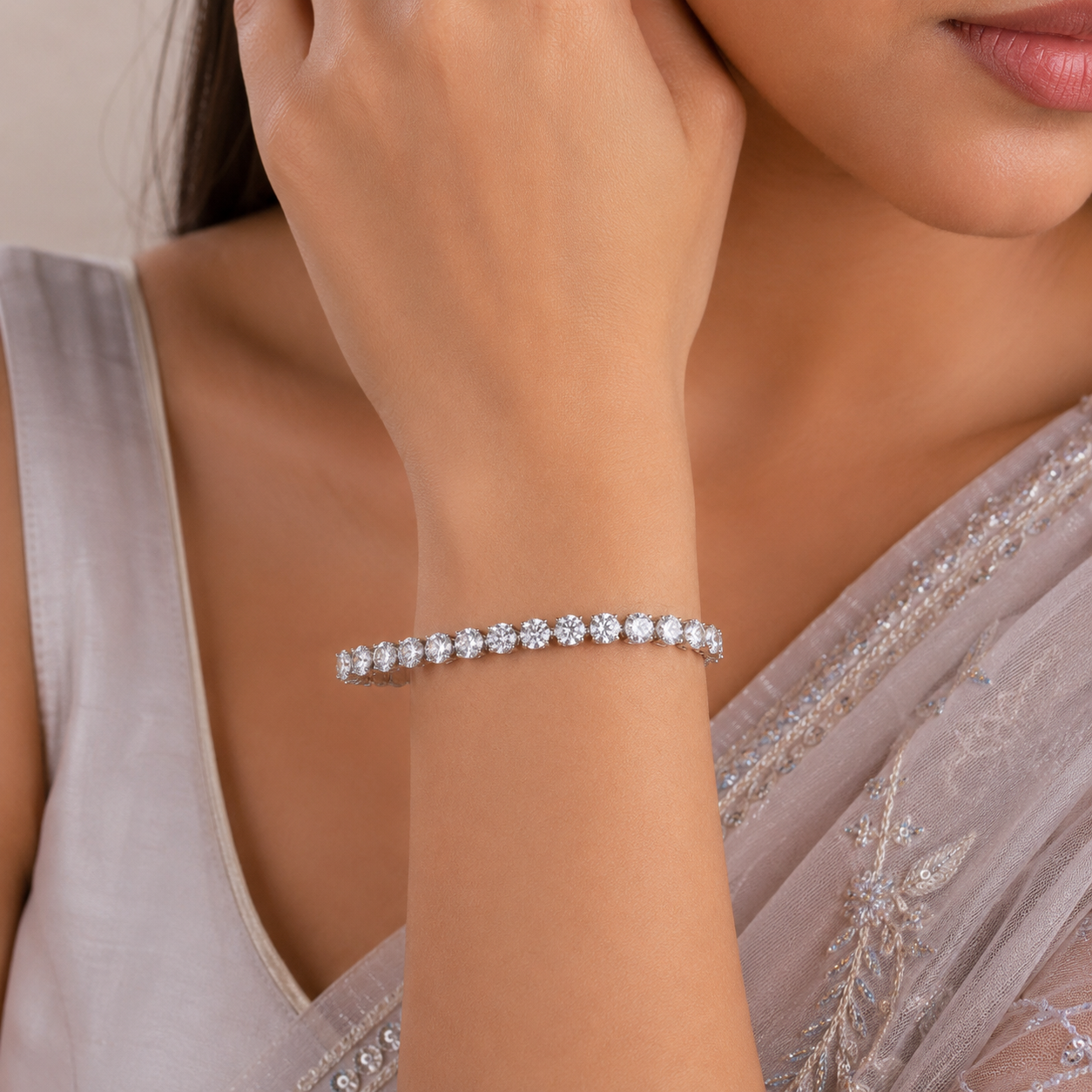 Anvika Glow Silver Bracelet
