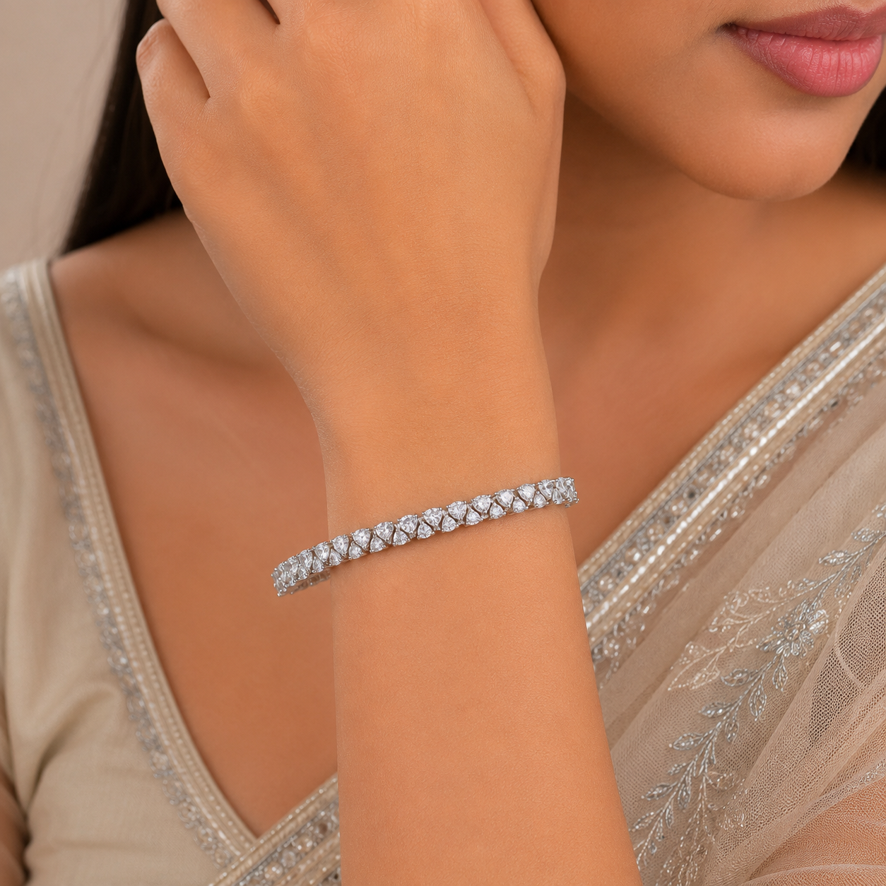 Kiara Heart Silver Bracelet