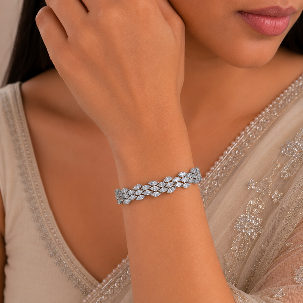 Myra Marquise Silver Bracelet
