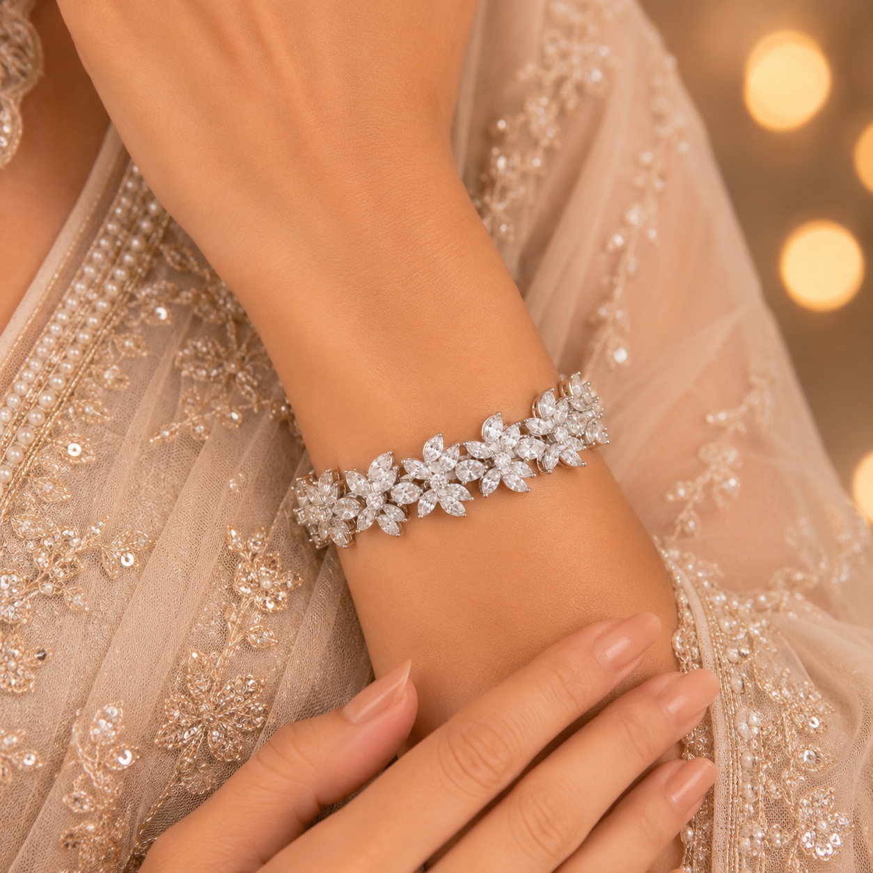 Tara Floral Grace Silver Bracelet