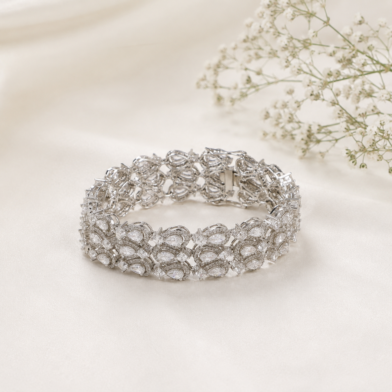 Zara Crystal Silver Bracelet